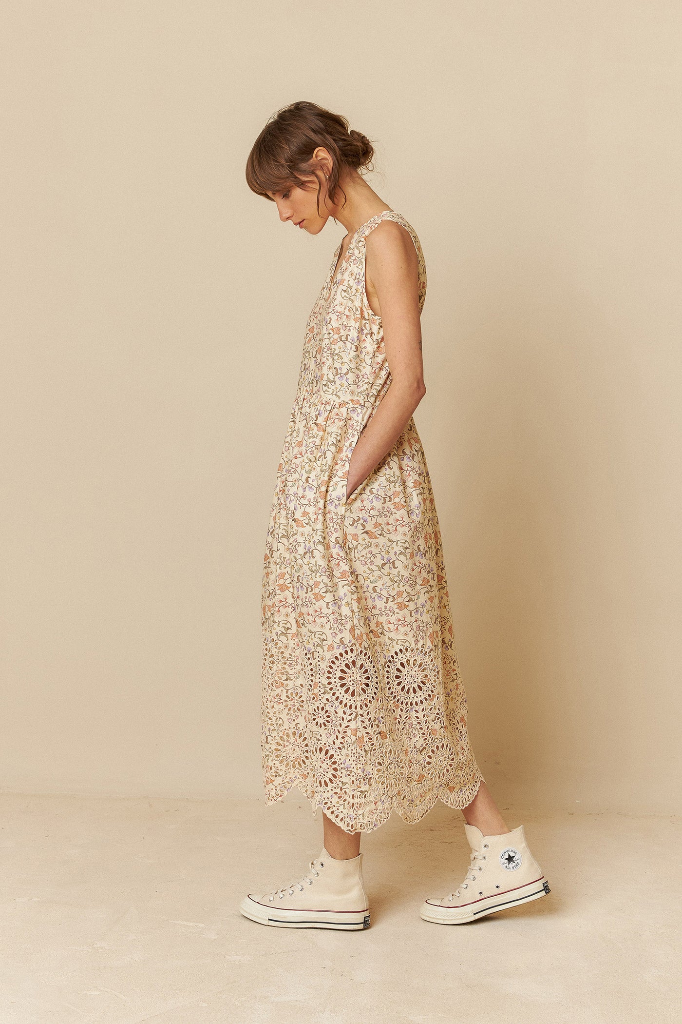 Indi and Cold Embroidered Poplin Dress