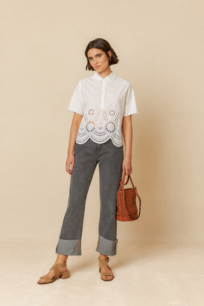 Indi and Cold Poplin Embroidered Shirt