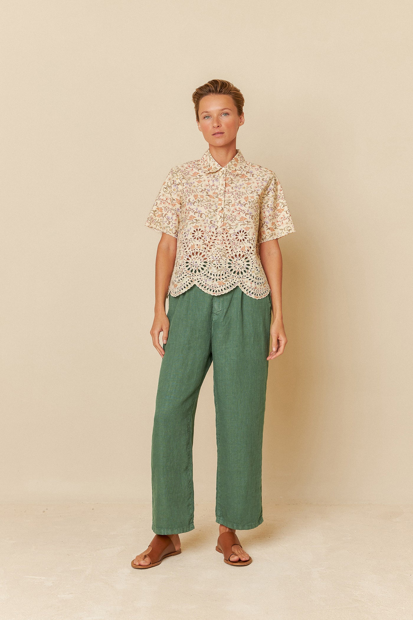 Indi and Cold Printed Poplin Embroidered Shirt