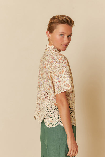 Indi and Cold Printed Poplin Embroidered Shirt