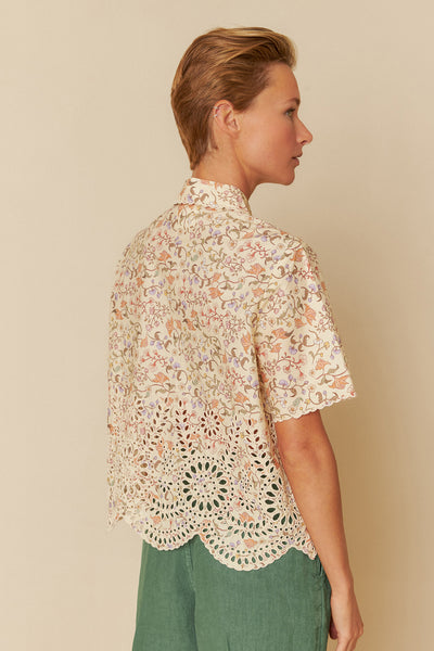 Indi and Cold Printed Poplin Embroidered Shirt