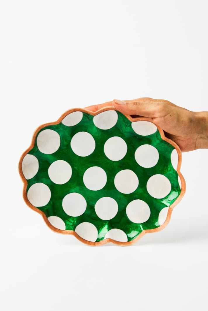 Jones and Co Paradis Scallop Green Tray