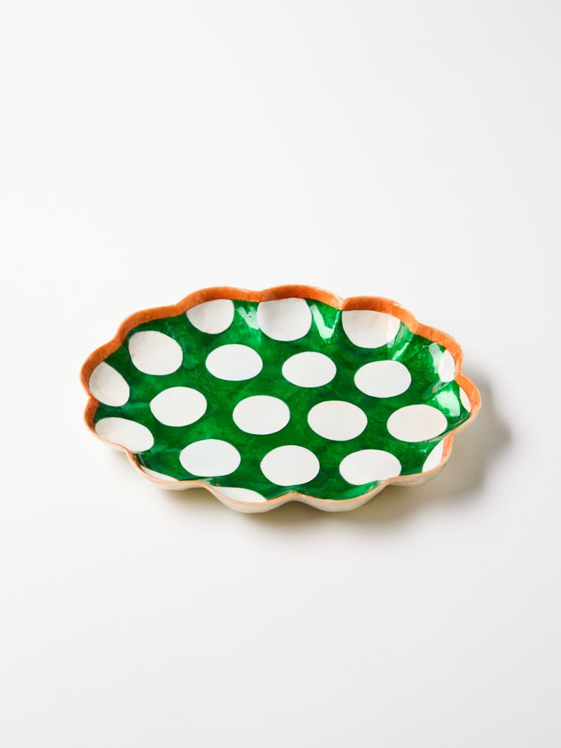 Jones and Co Paradis Scallop Green Tray