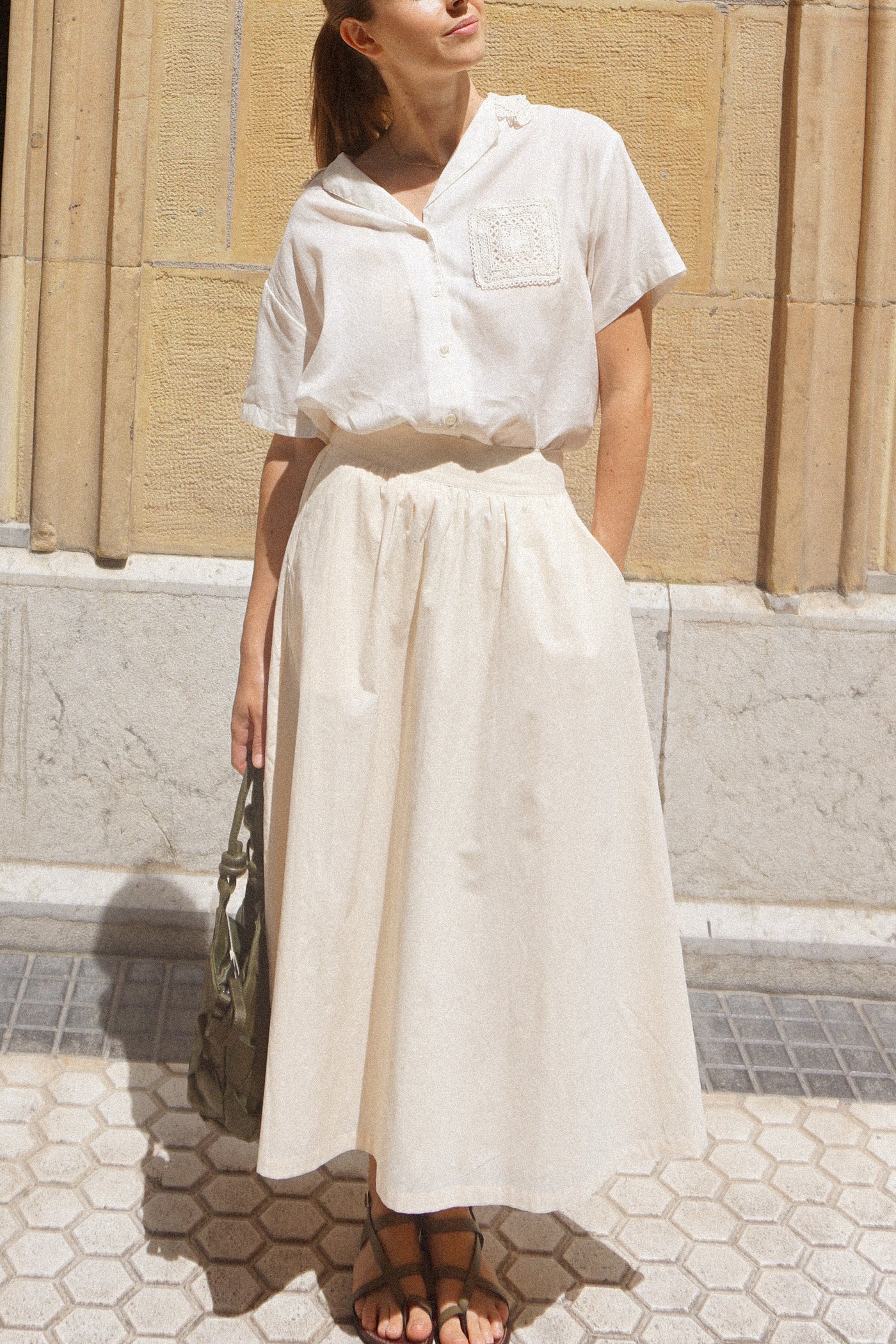 Indi and Cold Poplin Midi Skirt