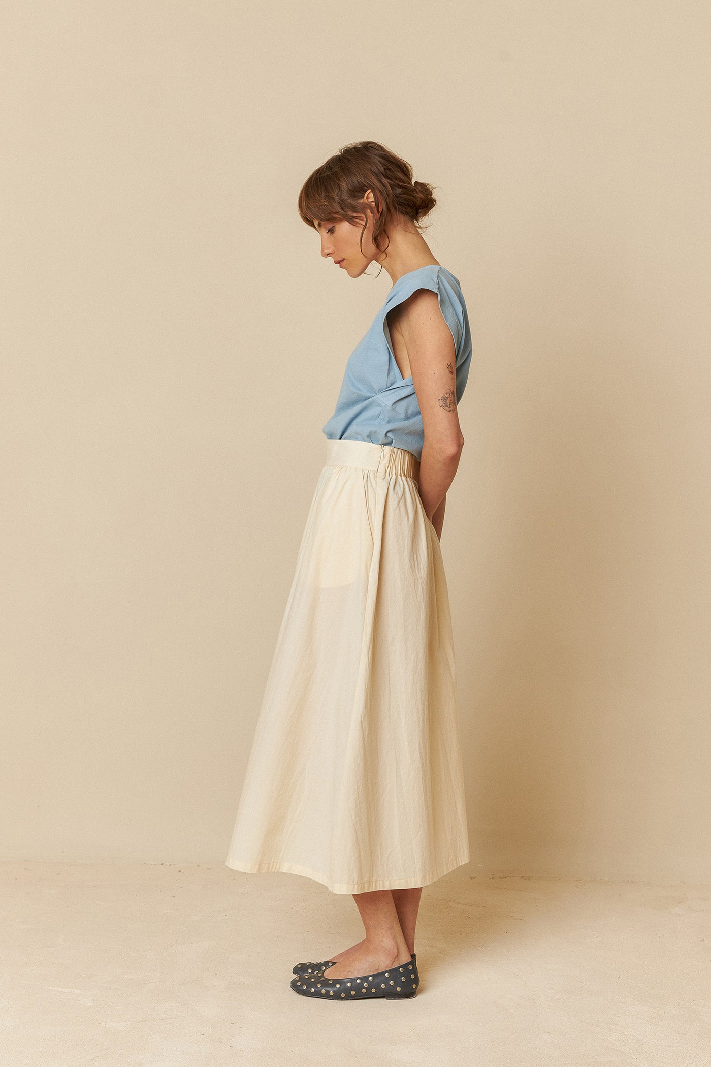 Indi and Cold Poplin Midi Skirt