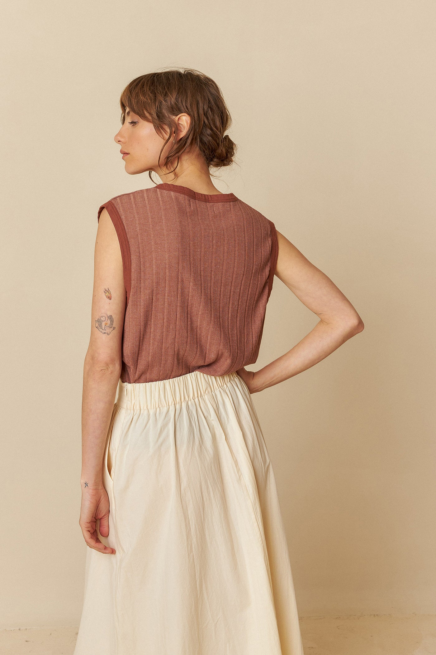 Indi and Cold Poplin Midi Skirt