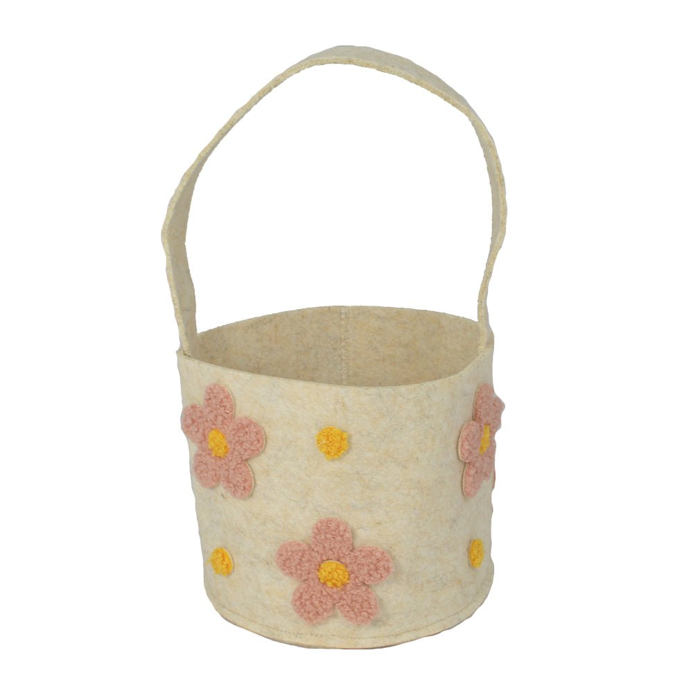 Easter Basket Felt Natural/Pink