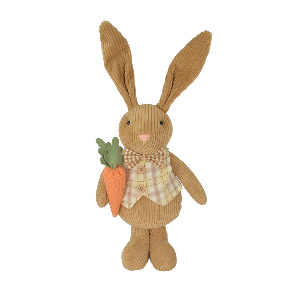 Bunny with Carrot Fabric Brown