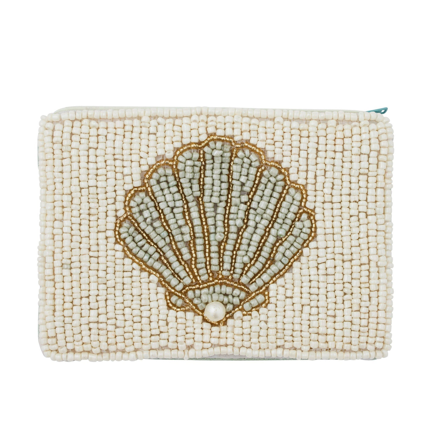 Venus Beaded Pouch Seafoam