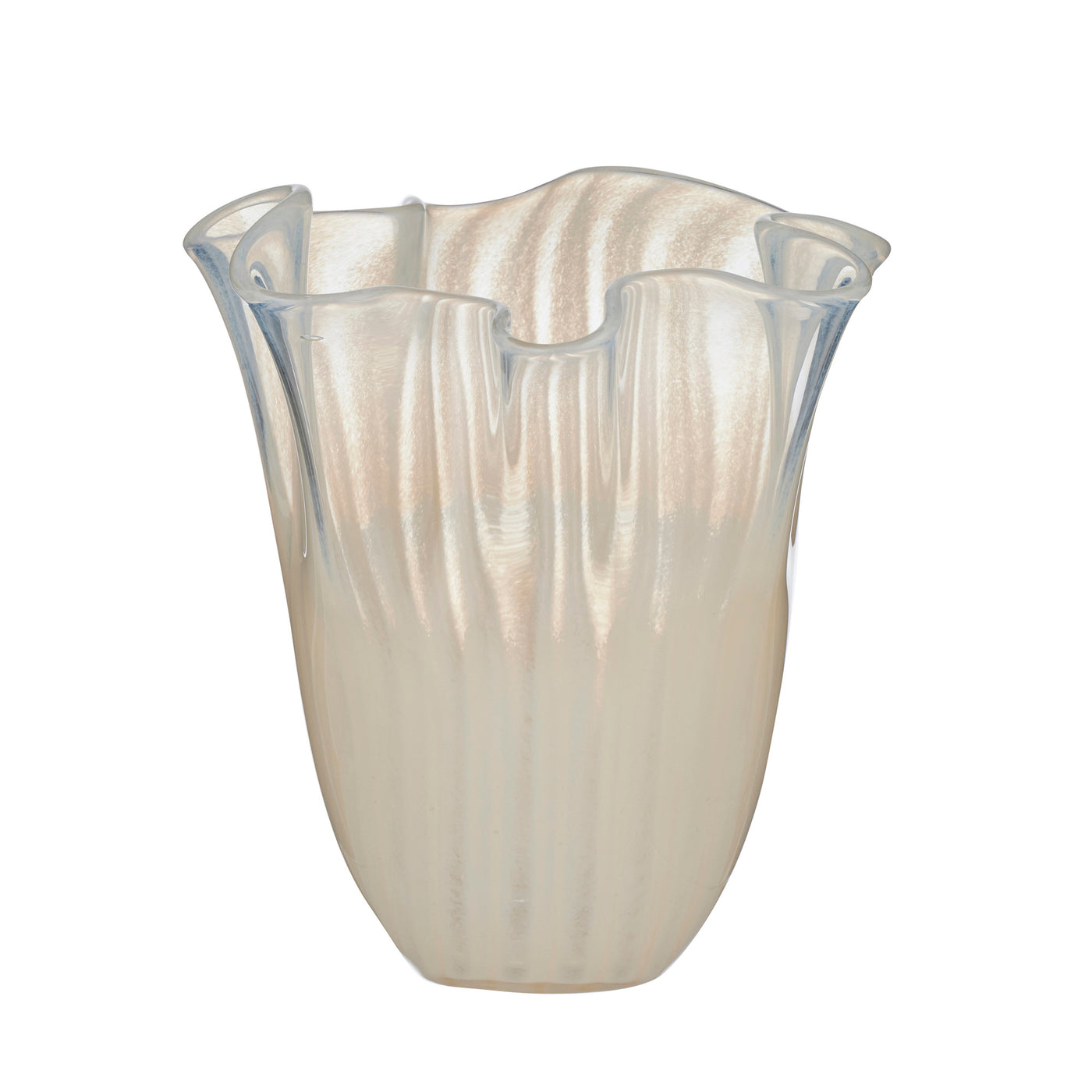 Francine Glass Vase Clear/Ivory