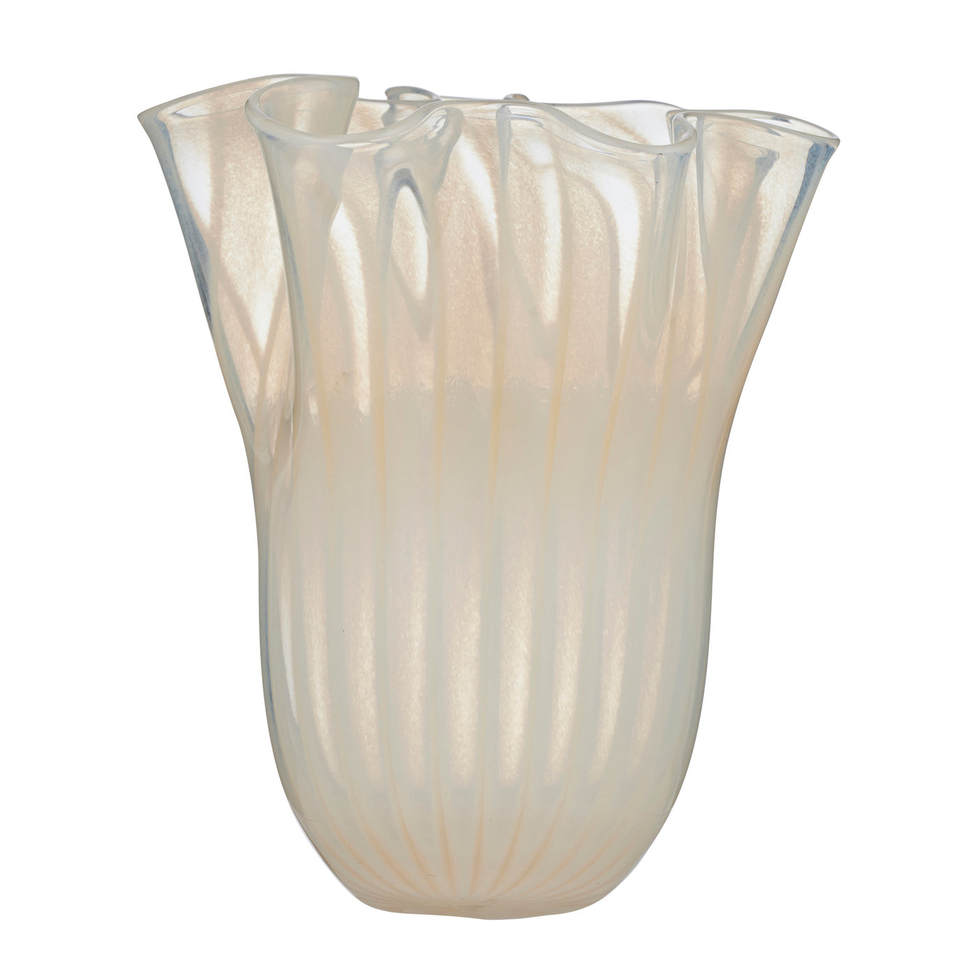 Francine Glass Vase  Clear/Ivory Large
