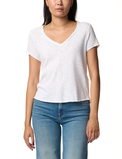 American Vintage Sonoma V Neck T Shirt Vintage White