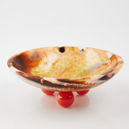 Resin Fruit Bowl with legs Toffee