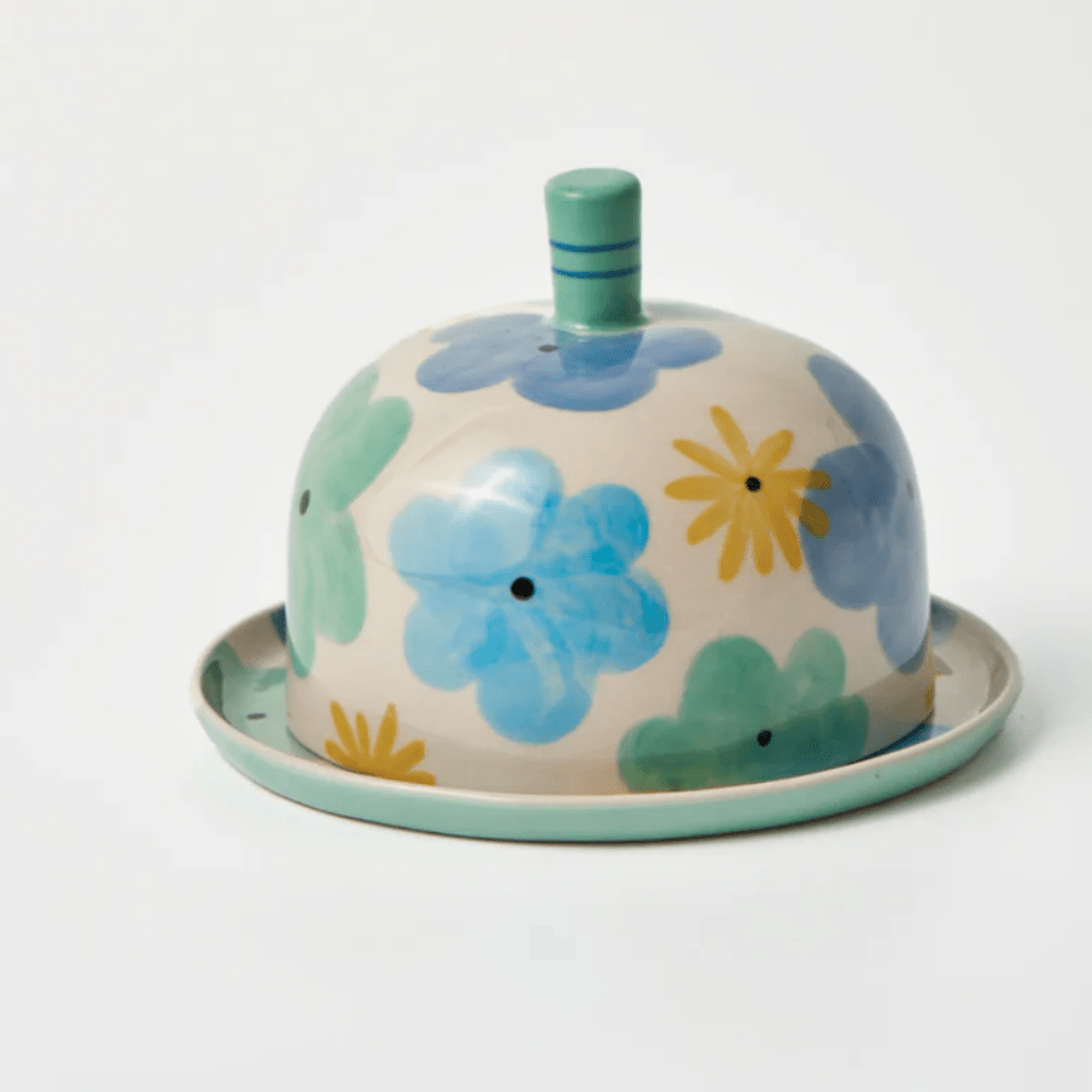 Jones and Co Ditsy Butter Dish Blue