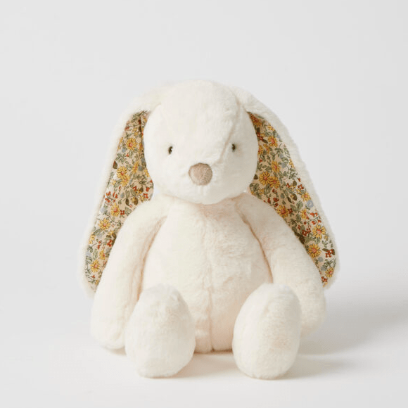 Floral White Bunny Toy