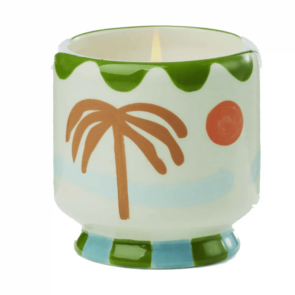Adopo 8oz Ceramic Candle Palm Lush Palms