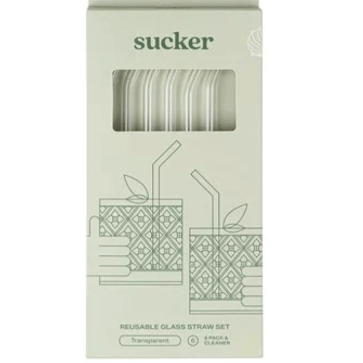 Sucker Reusable Drinking Straws Transparent