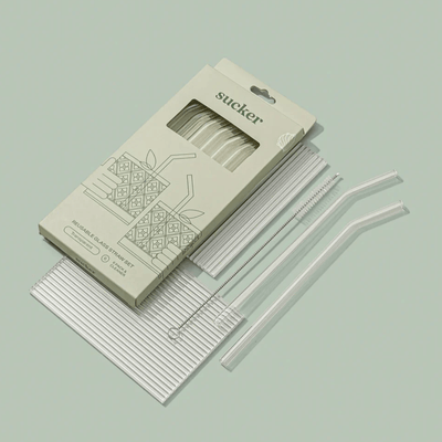 Sucker Reusable Drinking Straws Transparent