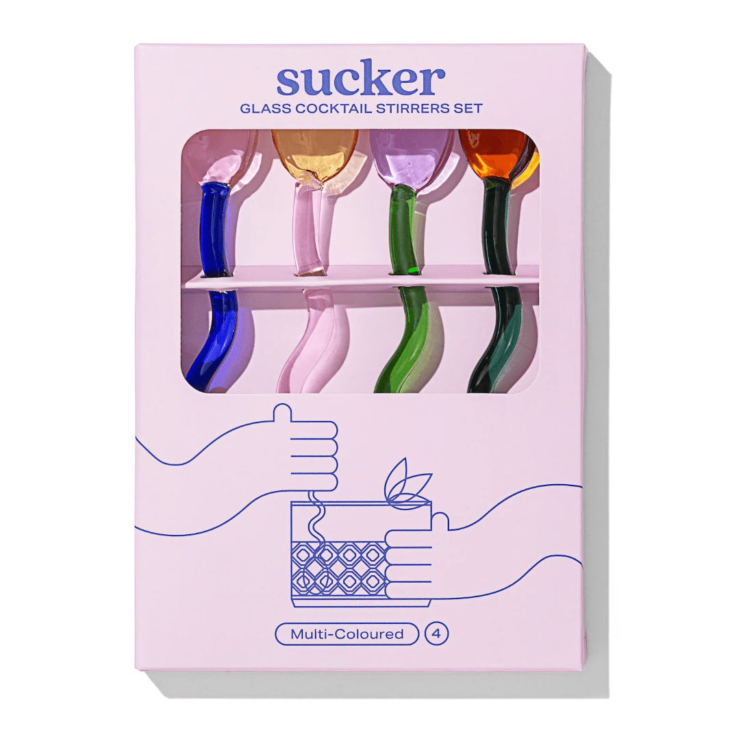 Sucker Glass Cocktail Stirrer Set
