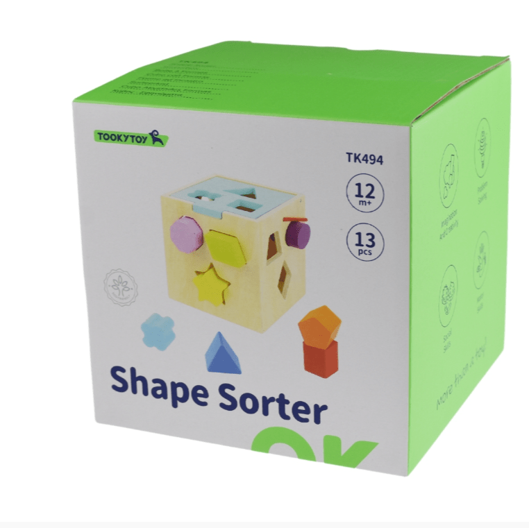 Wooden Shape Sorter with 12 wooden pieces