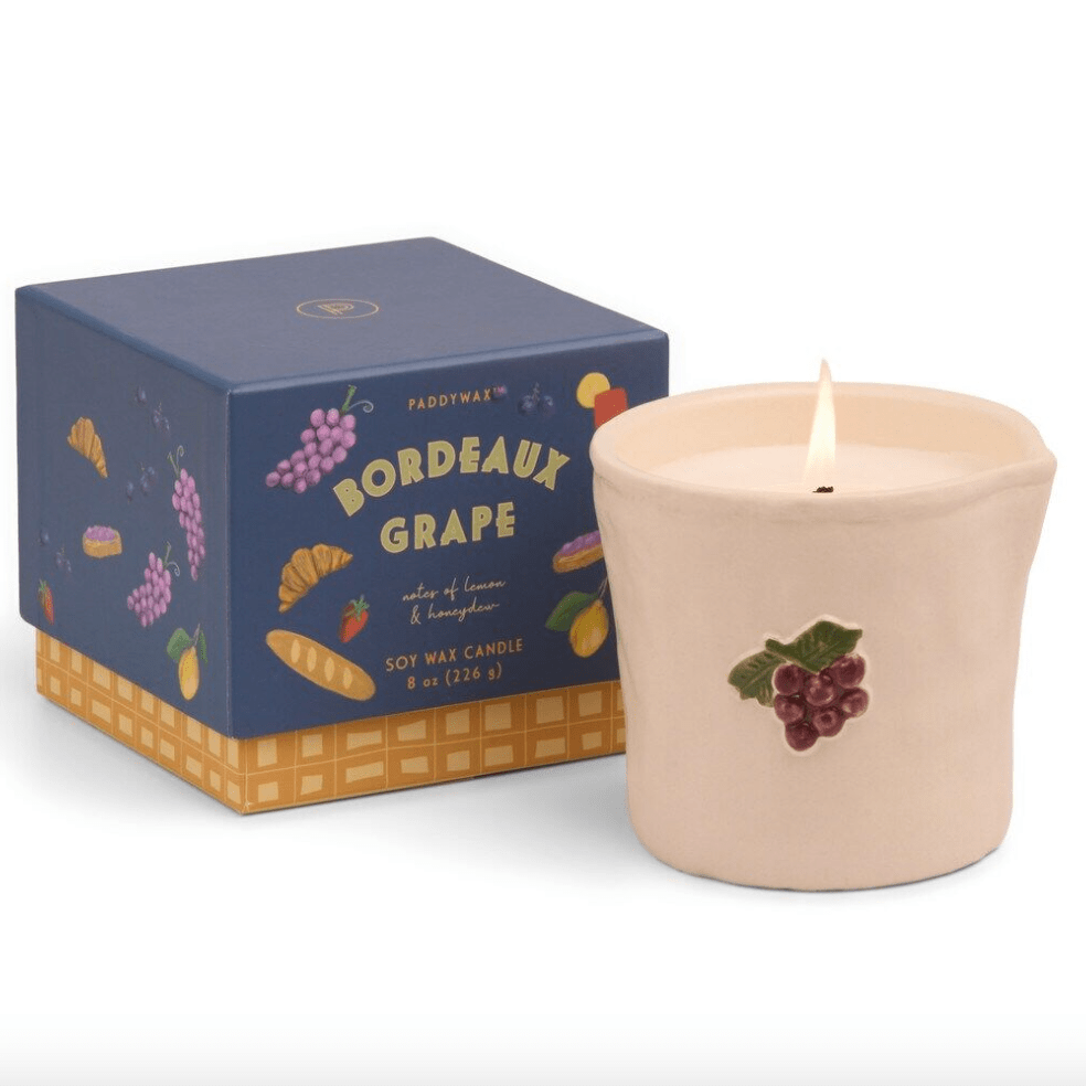 Bistro 8oz Grapes Embossed Ceramic Candle - Grapes