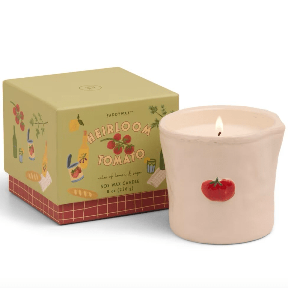 Bistro 8oz Tomato Embossed Ceramic Candle - Heirloom Tomato Boxed