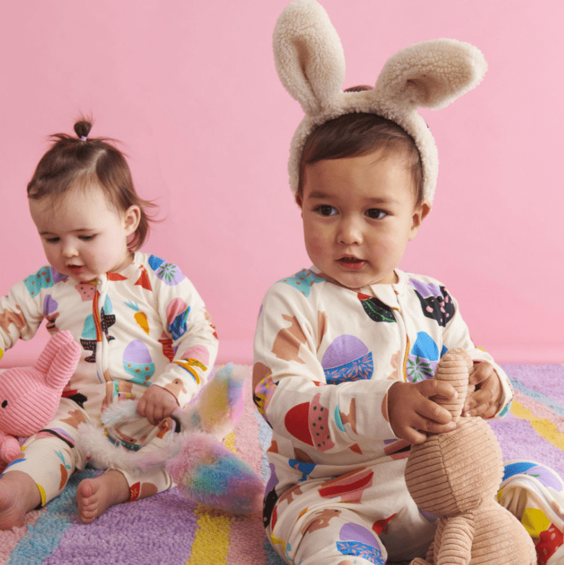 Kip and Co Hippity Hop White Long Sleeve Romper