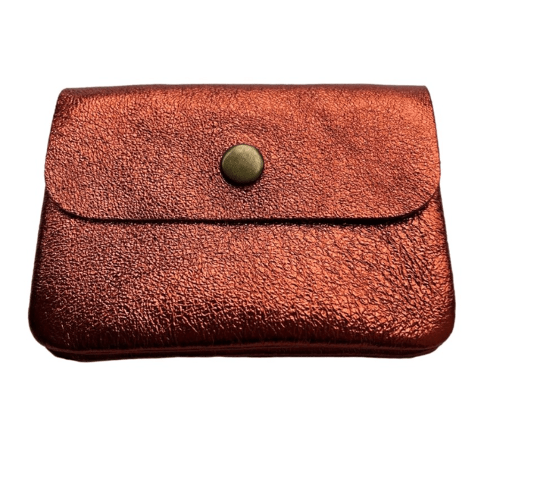 Maison Fanli Coin Purse Metallic Burnt Orange