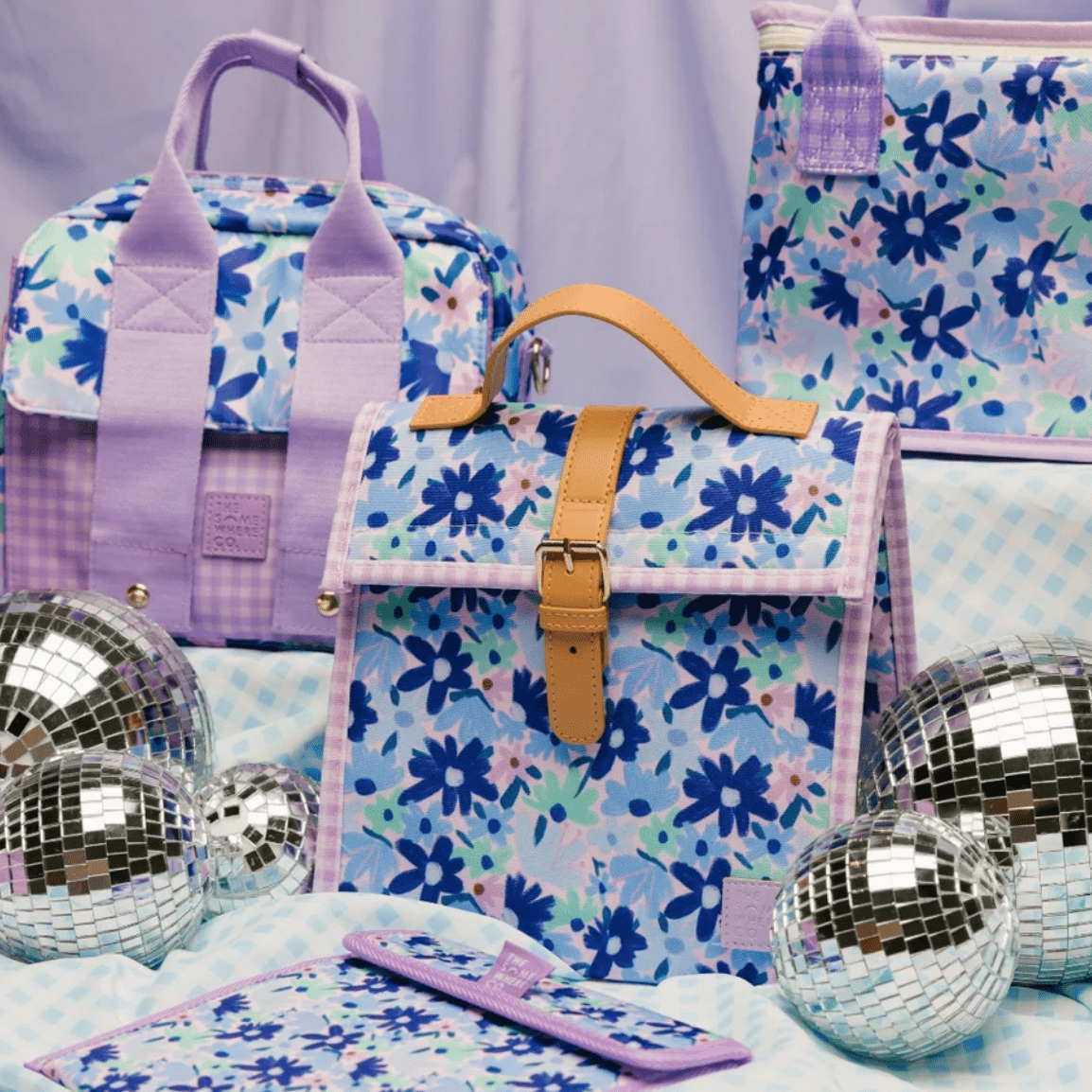 The Somewhere Co Blue Meadow Lunch Satchel