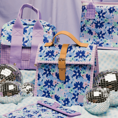 The Somewhere Co Blue Meadow Lunch Satchel