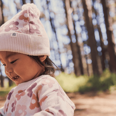 Kynd Baby Gots Jacquard Knit Beanie Blooming