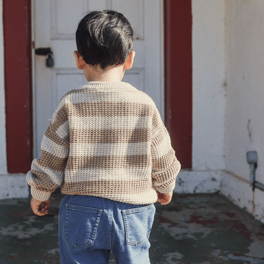 Kynd Baby Textured Knit Jumper Caramel Stripe