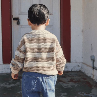 Kynd Baby Textured Knit Jumper Caramel Stripe
