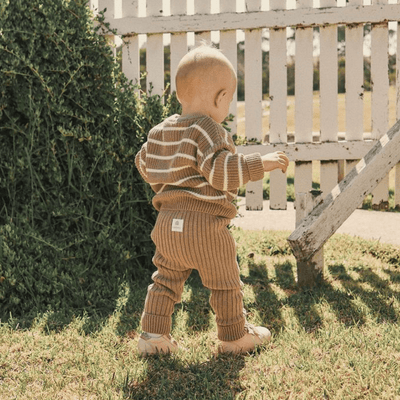 Kynd Baby Gots Chunky Rib Knit Pant Caramel Marle