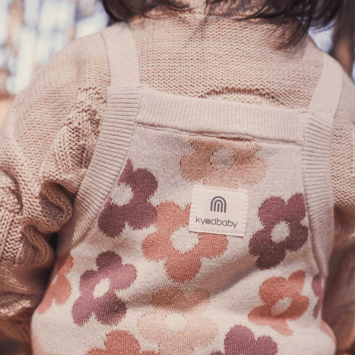 Kynd Baby Gots Jacquard Knit Overall Blooming