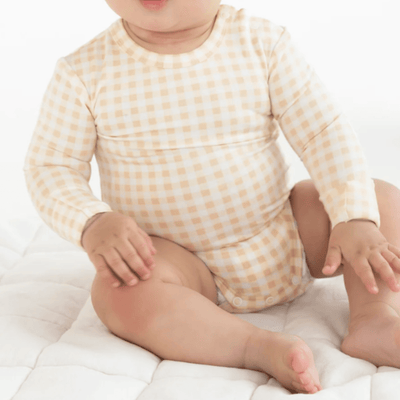 Kynd Baby Comfy Bodysuit Long Sleeve Neutral Gingham