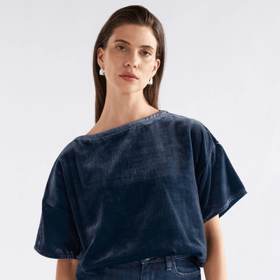 Elk the Label Suuri Velvet Top Blue Steel