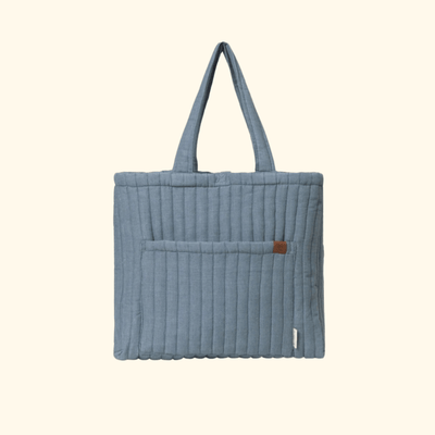 Fabelab - Quilted Organic Cotton Tote Bag - Chambray Blue Spruce