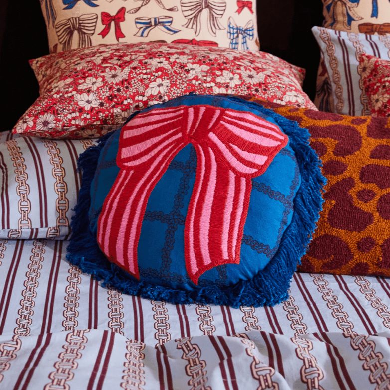 Sage and Clare Lottie Embroidered Cushion