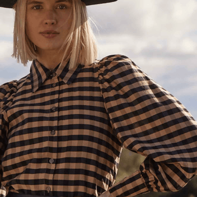Zoe Kratzmann Mirage Top Toffee Black Check