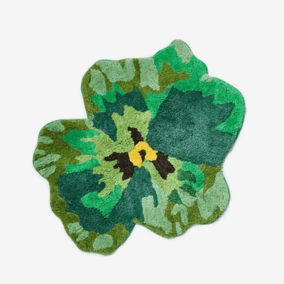 Bonnie & Neil Pansy Green Bath Mat