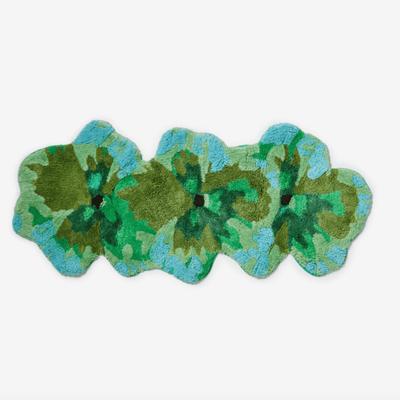 Bonnie & Neil Pansy Green Long Bath Mat