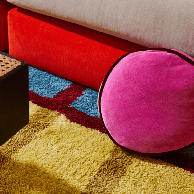 Sage and Clare Castilo Round Velvet Cushion Fuchsia