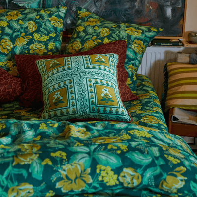 Sage and Clare Claire Reversible Cushion Jade