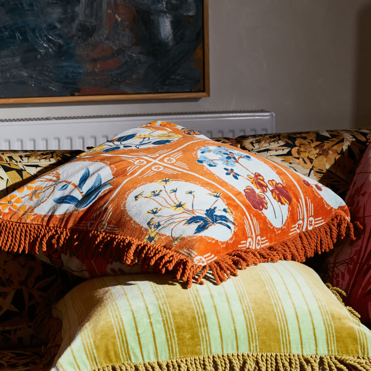 Sage and Clare Gigi Velvet Cushion Copper