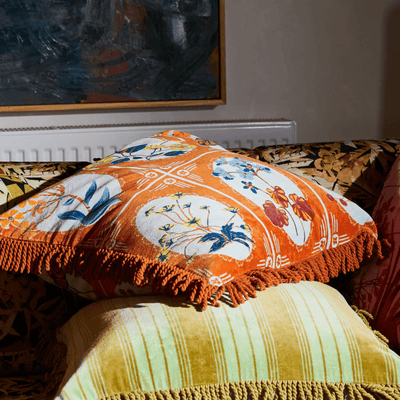 Sage and Clare Gigi Velvet Cushion Copper
