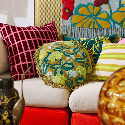 Sage and Clare Margot Velvet Cushion Olive