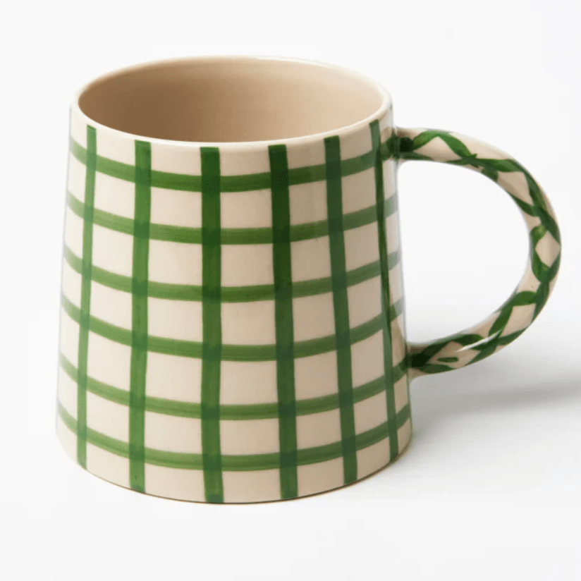 Jones and Co Larder Check Mug Green