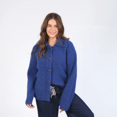 Elm Indy Button Down Cardi French Blue