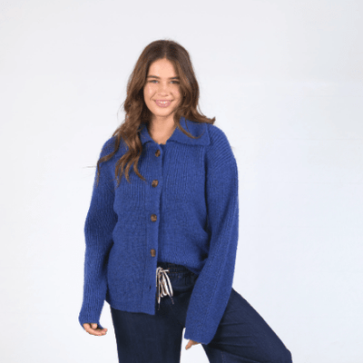 Elm Indy Button Down Cardi French Blue